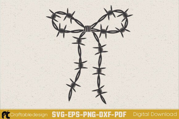 Barbed Wire Bow Cowgirl SVG for Graphics and Crafts