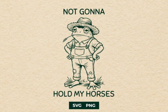 Funny Frog Not Gonna Hold My Horses SVG for Crafts and Graphics