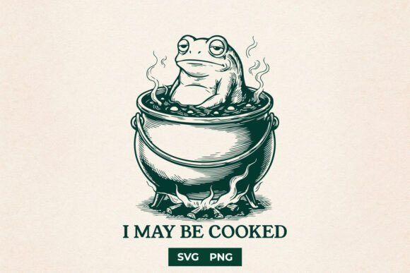 Funny I May Be Cooked Frog SVG Design for Crafts and Graphics