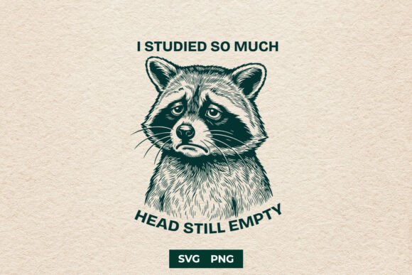 Funny Raccoon Head Still Empty SVG PNG for Graphics and Crafts