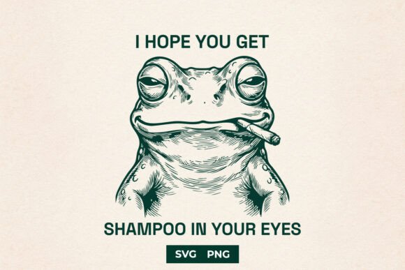 Funny Smoking Frog Shampoo in Eyes SVG for Crafts and Graphics