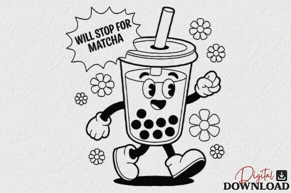 Funny Will Stop for Matcha SVG PNG - Graphics for Crafts