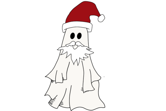 Ghost Santa Graphics for Crafts and Seasonal Design