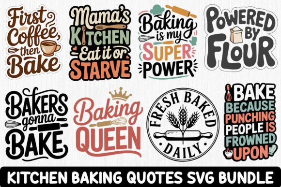 Kitchen Baking Quotes SVG Bundle