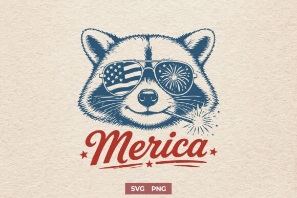 Merica Raccoon Patriotic Trash Panda SVG for Crafts and Graphics
