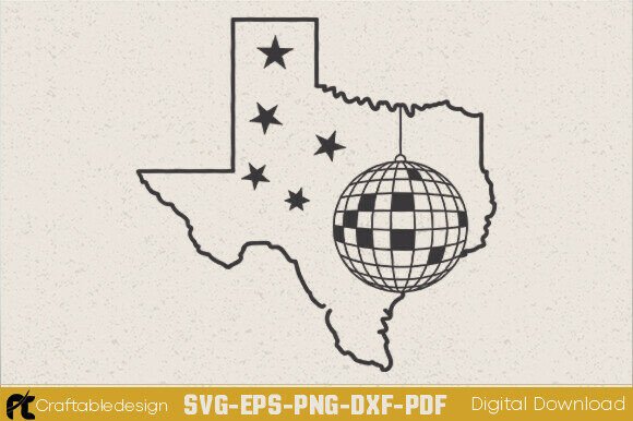 Texas Disco Ball SVG for Crafts and Graphics