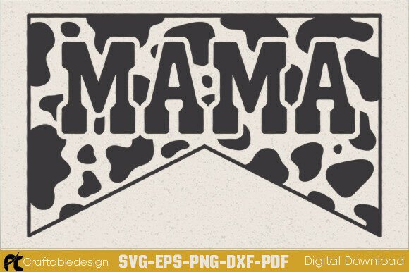 Western Mama Cow Print SVG for Graphics and Crafts